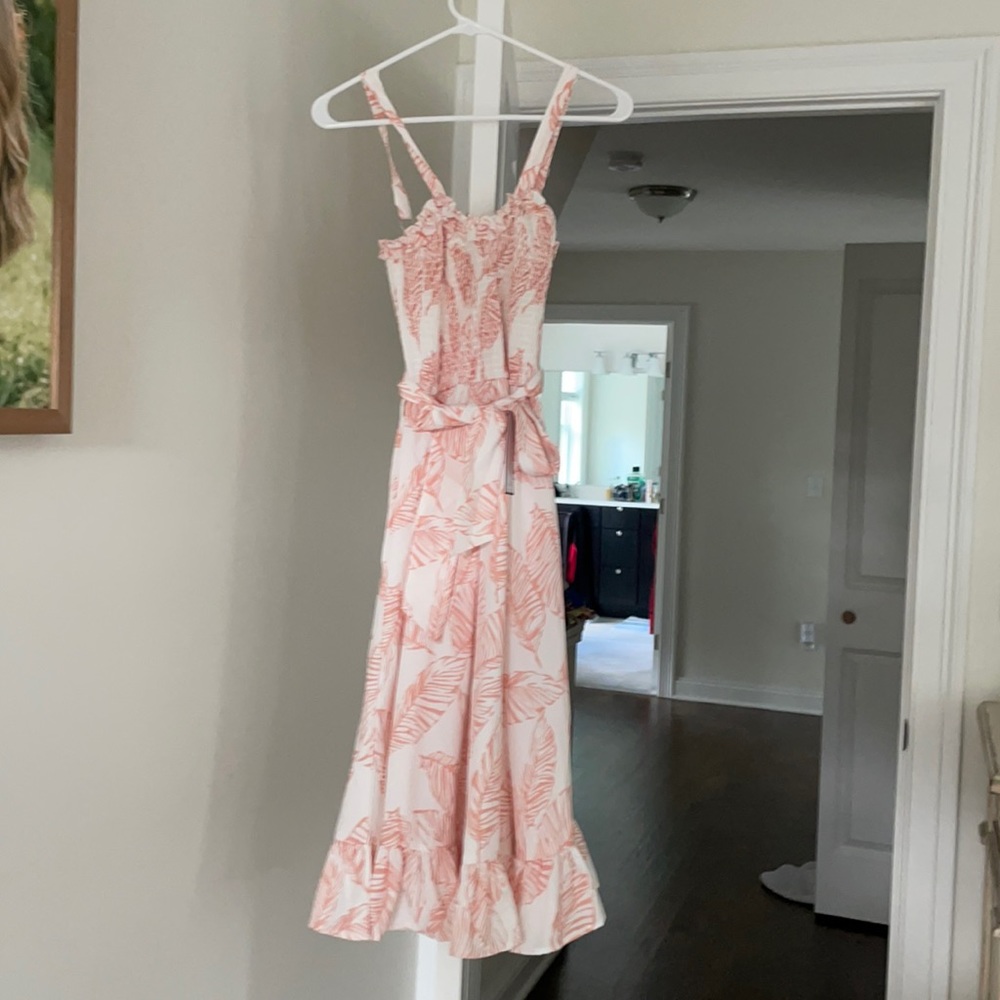 Peach/white midi dress, never worn